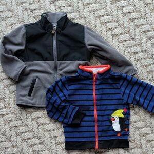 Carter's Blue and Black Striped Penguin Hoodie